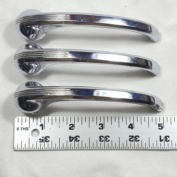 '40 - '59 Vintage Interior Door Handle Pull Chevrolet GM Chrome Lot of 3 Set - Picture 8 of 8